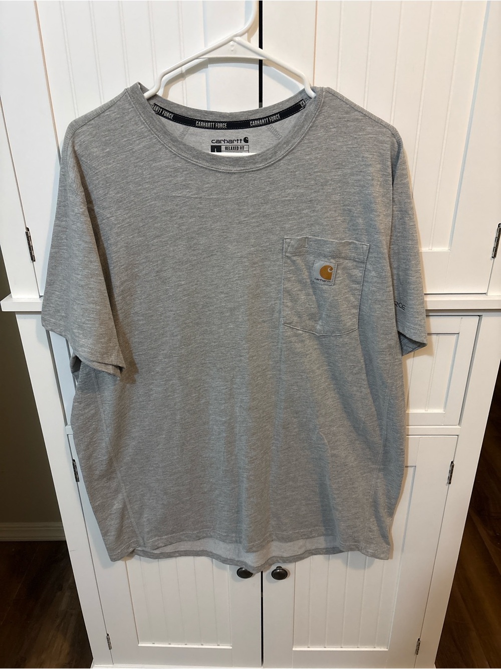 Carhartt Force Gray Relaxed Fit Pocket T Shirt Men’s L Workwear Utility